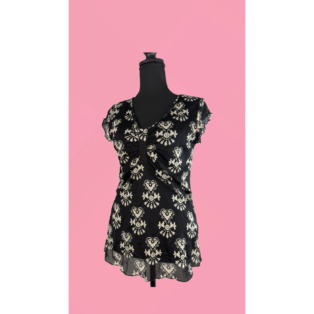 Y2K Robert Louis Ruffled Hem Black Size‎ Small